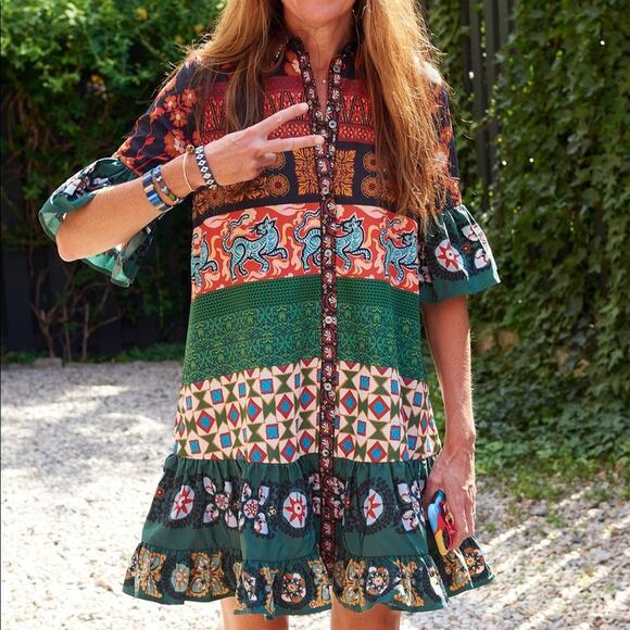 NWOT LA DOUBLE J CHOUX Patchwork Mini DRESS XXS - Picture 5 of 8